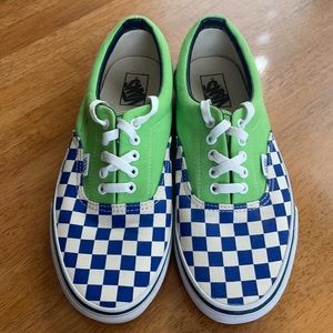 Vans Era “Van Doren” Unisex Green & Blue Checkered Skateboarding Shoes Size 10